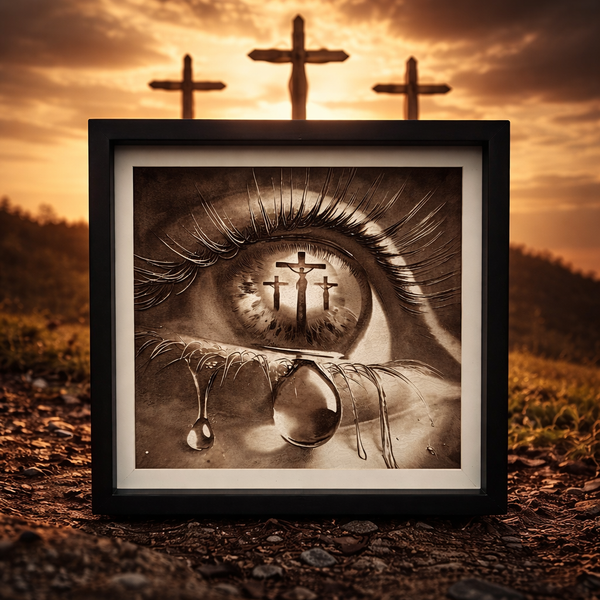 A Mother’s Sorrow – Mary Looking Upon Her Crucified Son | Christian Wood Engraving