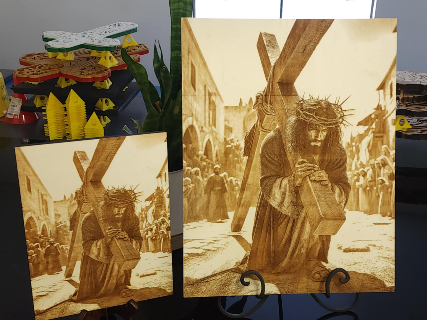 Laser Engraved- Jesus Carrying Cross