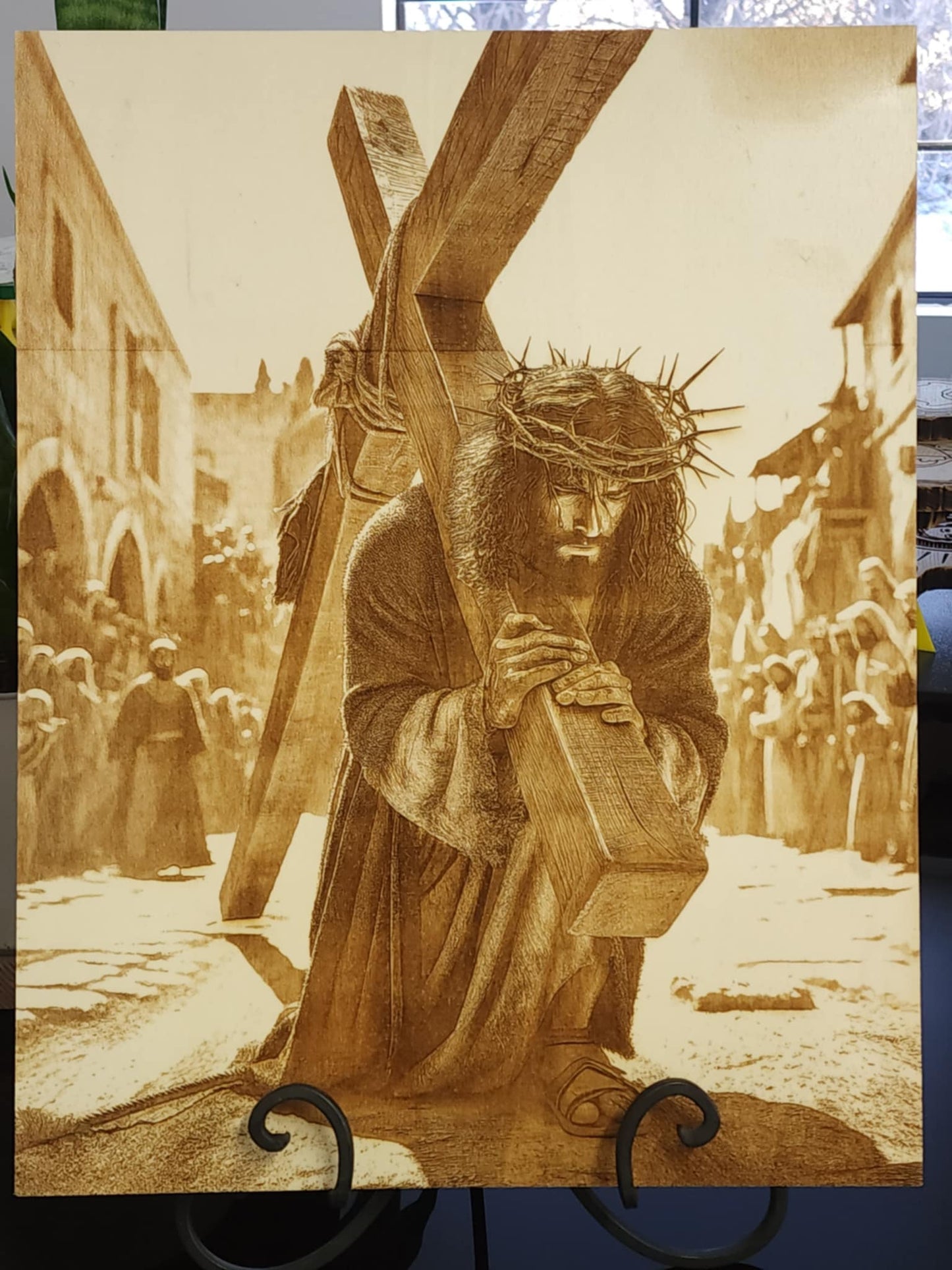 Laser Engraved- Jesus Carrying Cross