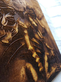 Archangel Michael Defeating Satan – Hand Engraved Christian Wood Wall Art | St. Michael Catholic Religious Decor