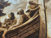 Jesus Calms the Storm – Engraved Christian Wood Art