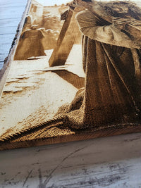 Jesus Carrying the Cross Wood Engraving – Christian Wall Art | Passion of Christ Religious Decor