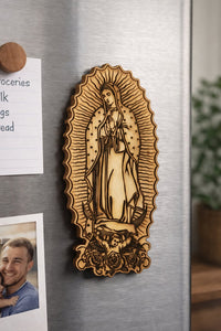 Handmade Religious Wood Magnets – Virgen de Guadalupe, St. Jude, Archangel Michael & Jesus | Oops I Inked
