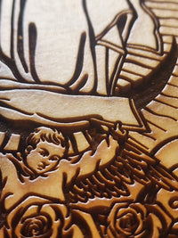 Our Lady of Guadalupe Laser Engraved Wood Plaque – Handmade Catholic Religious Wall Art