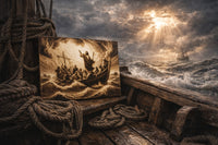 Jesus Calms the Storm – Engraved Christian Wood Art