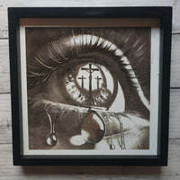 A Mother’s Sorrow – Mary Looking Upon Her Crucified Son | Christian Wood Engraving