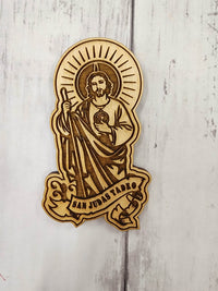Handmade Religious Wood Magnets – Virgen de Guadalupe, St. Jude, Archangel Michael & Jesus | Oops I Inked
