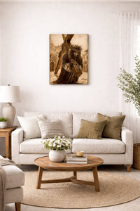 Jesus Carrying the Cross Wood Engraving – Christian Wall Art | Passion of Christ Religious Decor