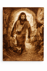Resurrection of Jesus – Empty Tomb Wood Engraving | Christian Wall Art | Faith Inspired Religious Decor