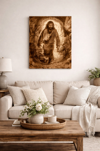 Resurrection of Jesus – Empty Tomb Wood Engraving | Christian Wall Art | Faith Inspired Religious Decor