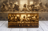 The Last Supper Engraved Wood Wall Art – Christian Religious Decor – Handmade Wooden Wall Hanging