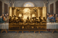 The Last Supper Engraved Wood Wall Art – Christian Religious Decor – Handmade Wooden Wall Hanging