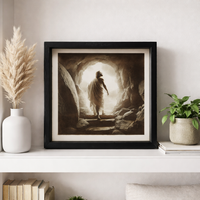 Resurrection of Jesus – Empty Tomb Wood Engraving | Christian Wall Art | Faith Inspired Religious Decor