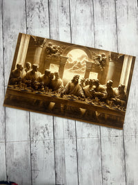 The Last Supper Engraved Wood Wall Art – Christian Religious Decor – Handmade Wooden Wall Hanging