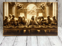 The Last Supper Engraved Wood Wall Art – Christian Religious Decor – Handmade Wooden Wall Hanging