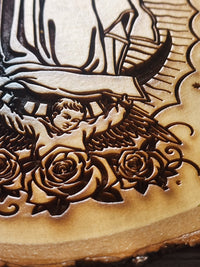 Our Lady of Guadalupe Laser Engraved Wood Plaque – Handmade Catholic Religious Wall Art