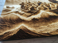 Jesus Calms the Storm – Engraved Christian Wood Art