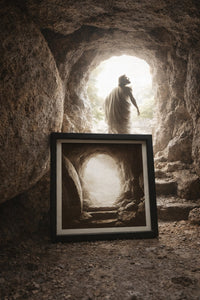 Resurrection of Jesus – Empty Tomb Wood Engraving | Christian Wall Art | Faith Inspired Religious Decor